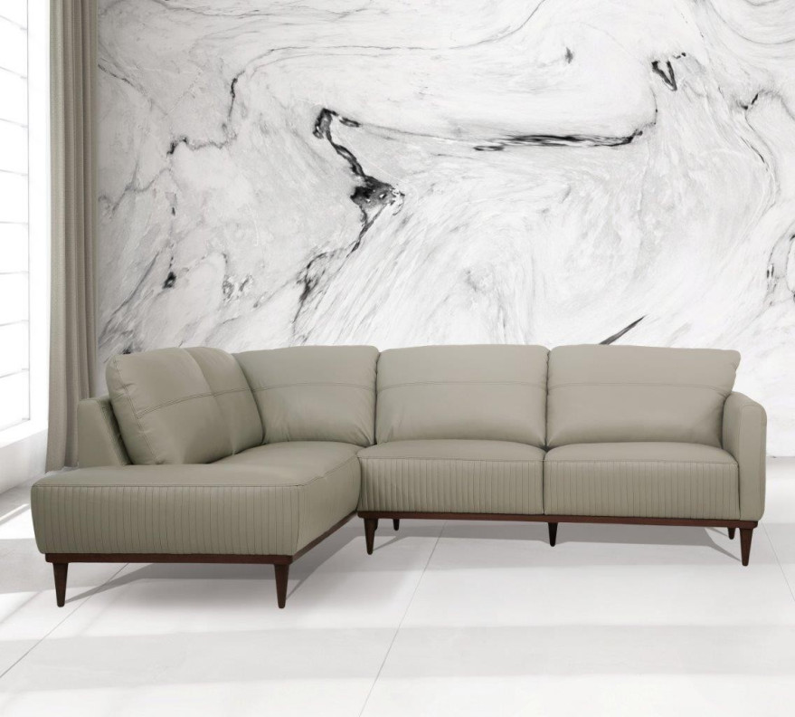 54975 Green Leather Sectional Sofa Contemporary Acme Furniture Collections