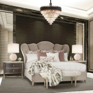 Villa Cherie Hazelnut Bedroom Set Collection by Michael Amini. Tufted Upholstered Bed