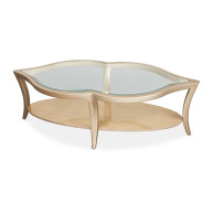 Cocktail Table W/Glass Chardonnay Malibu Crest Collection by Michael Amini