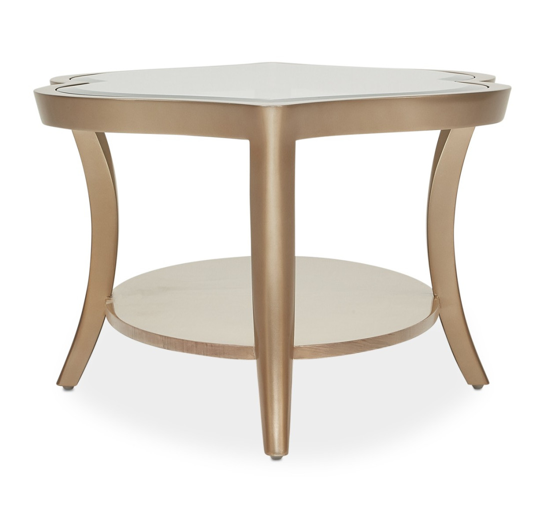 Cocktail Table W/Glass Chardonnay Malibu Crest Collection by Michael Amini