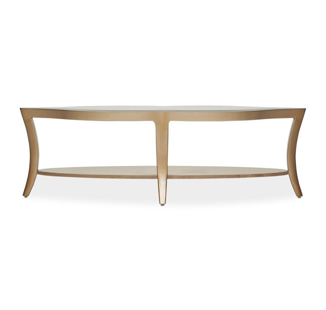Cocktail Table W/Glass Chardonnay Malibu Crest Collection by Michael Amini