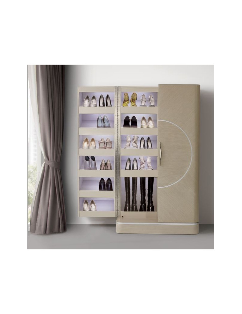 Eclipse Bedroom Set Collection By Michael Amini .Upholstered Bed W/LightsEclipse Collection By Michae l Amini