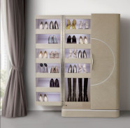 Eclipse Bedroom Set Collection By Michael Amini .Upholstered Bed W/LightsEclipse Collection By Michae l Amini