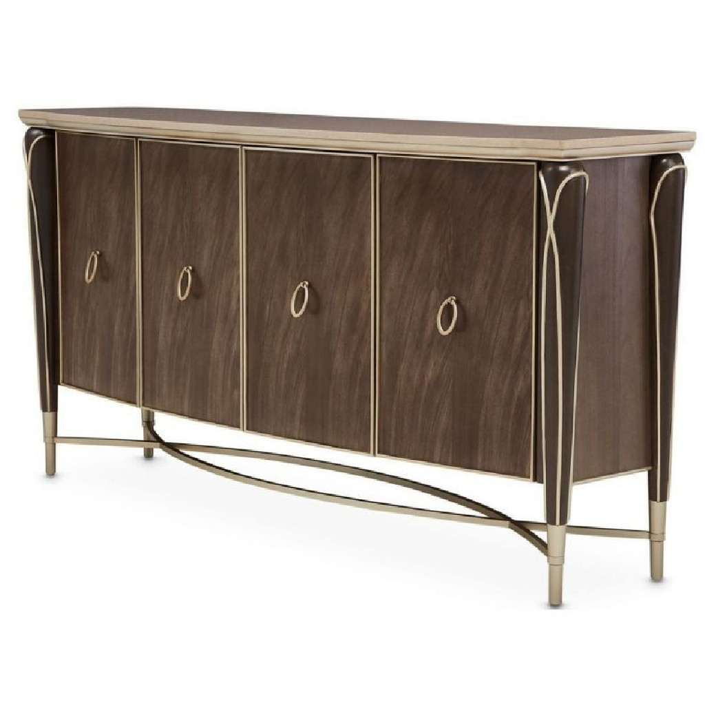 Round Dining Table Villa Cherrie Hazelnut By Michael Amini