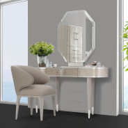 2 PC Vanity Desk Mirror & Stool Lanterna Collection By Michael Amini