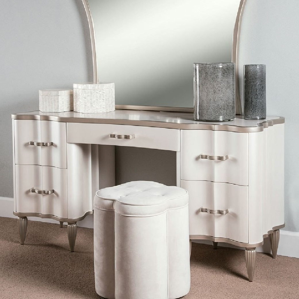 Vanity Desk & Mirror London Place Collection By Michael Amini