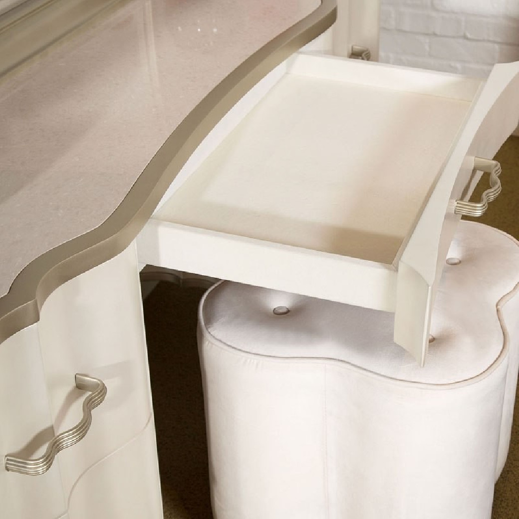 Vanity Desk & Mirror London Place Collection By Michael Amini