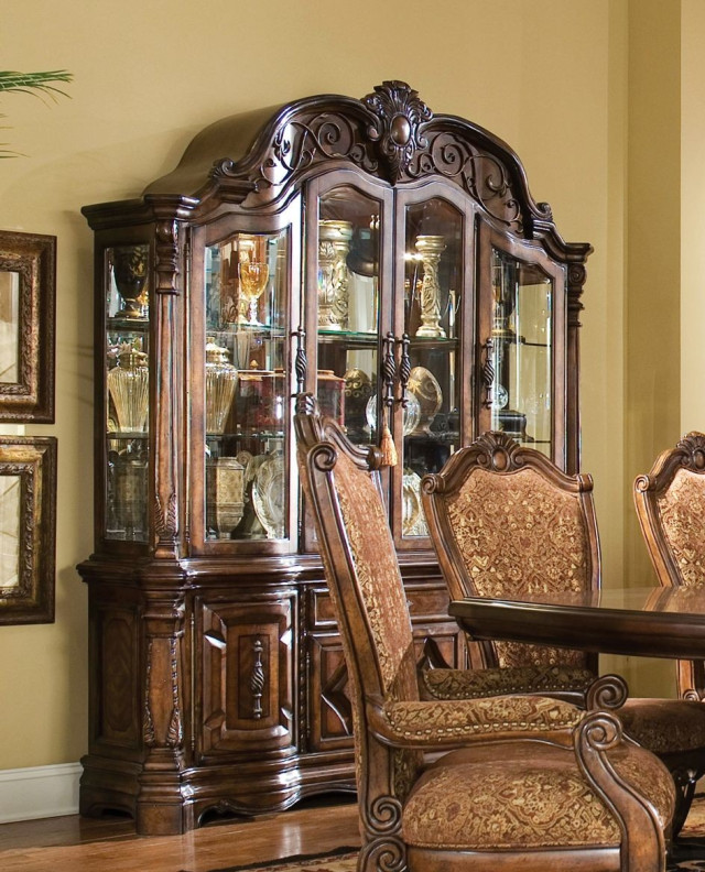 China & Buffet Vintage Fruitwood Finish Windsor Court Collection By Michael Amini.70005-6-54