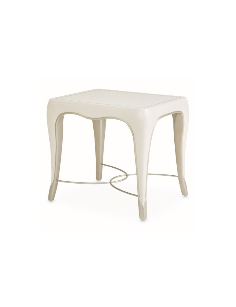 Creamy Pearl Finish Rectangular Cocktail Table London Place Collection By Michael Amini