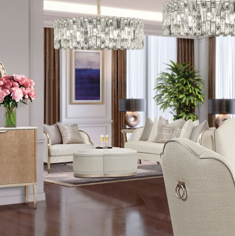 Cocktail Ottoman Malibu Crest Collection By Michael Amini