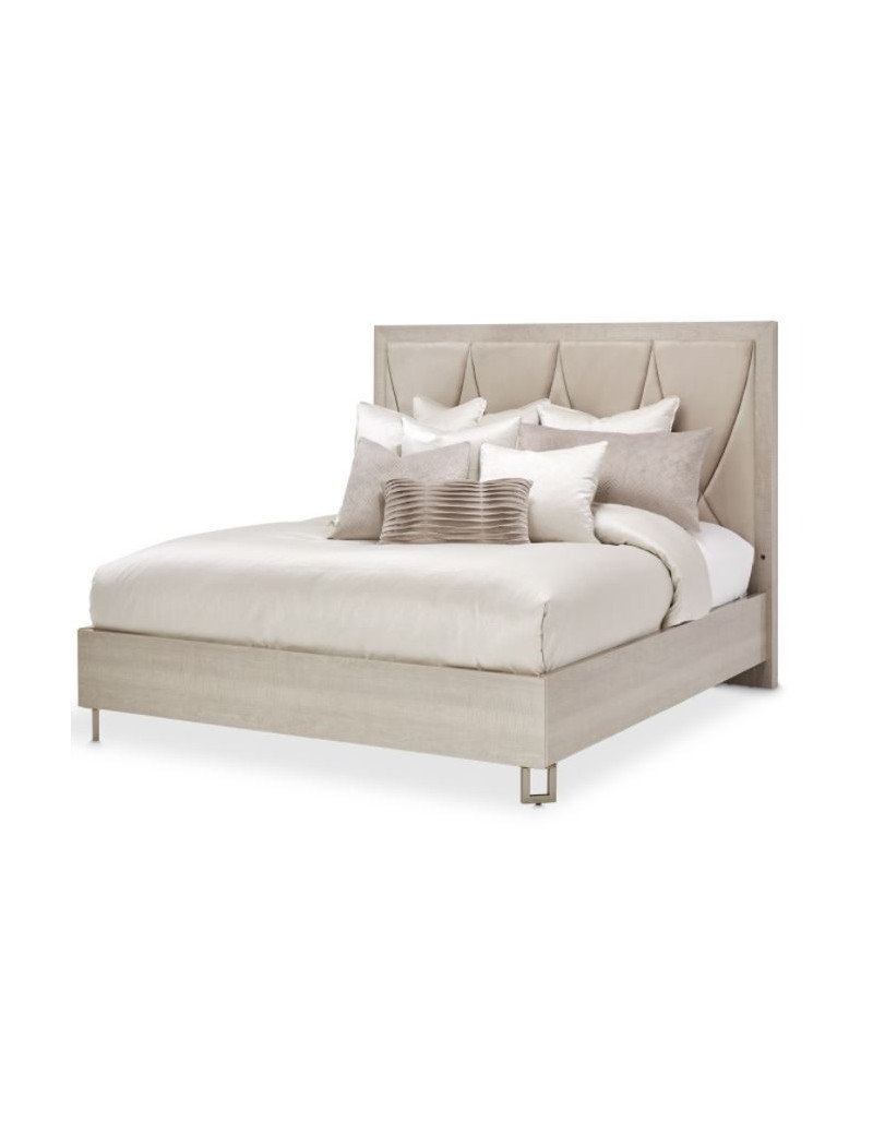 Marin Bedroom Set Collection By Michael Amini. High Gloss Lacquer Greige Finish
