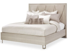 Marin Bedroom Set Collection By Michael Amini. High Gloss Lacquer Greige Finish