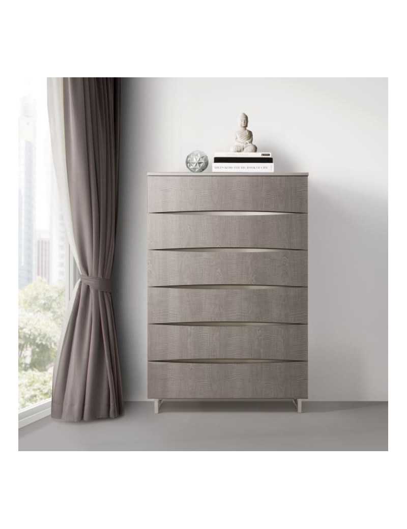 Marin Bedroom Set Collection By Michael Amini. High Gloss Lacquer Greige Finish
