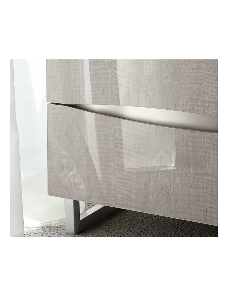 Marin Bedroom Set Collection By Michael Amini. High Gloss Lacquer Greige Finish