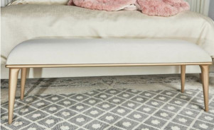 Bed Bench Medium Champagne Finish La Rachelle Collection By Michael Amini