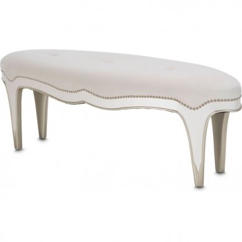 Bench Creamy Pearl Finish London Place Collection By Michael Amini