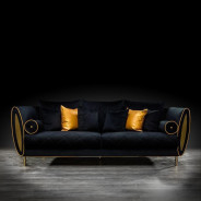 Cerchio Gold 2Pc Sofa Set | Black By Roberto Grassie