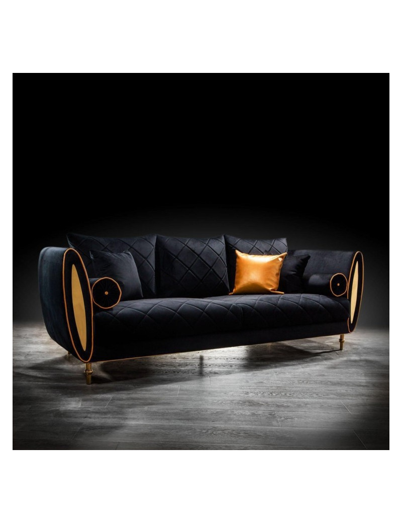 Cerchio Gold 2Pc Sofa Set | Black By Roberto Grassie