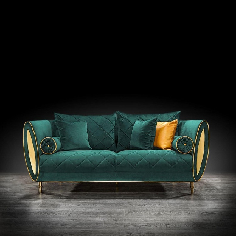 Cerchio Gold 2 Pc Sofa Set | Dark Green By Roberto Grassie