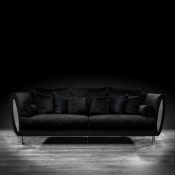 Cerchio Silver 2 Pc Sofa Set | Black By Roberto Grassie