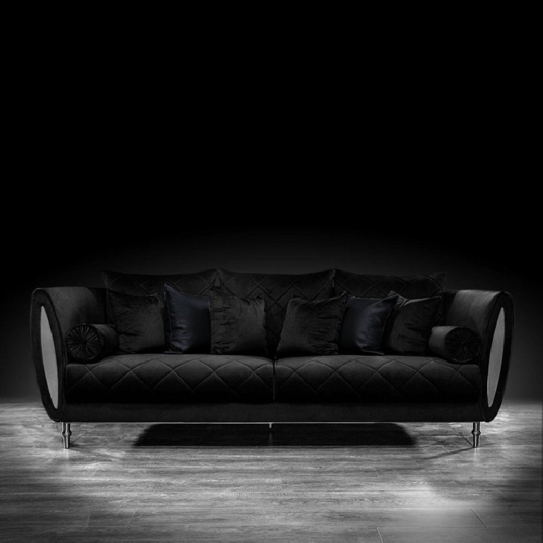 Cerchio Silver Sofa Set | Black By Roberto Grassie