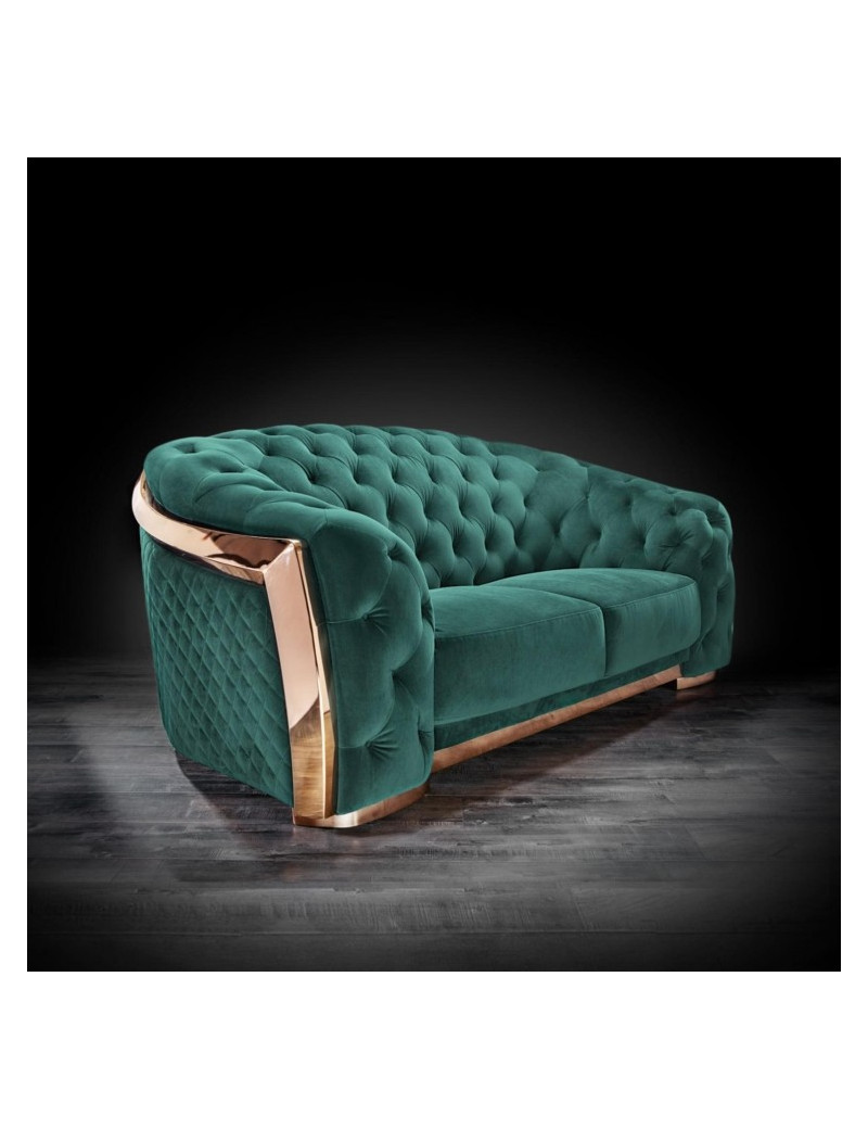 Massimo Rose Gold & Dark Green 2 Pc Sofa Set By Roberto Grassie
