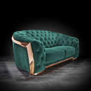 Massimo Rose Gold & Dark Green 2 Pc Sofa Set By Roberto Grassie