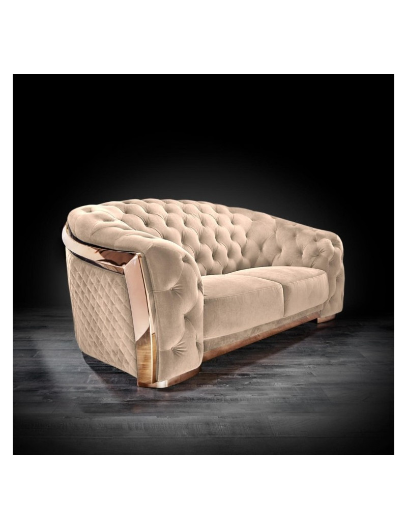 Massimo Rose Gold & Taupe 2 Pc Sofa Set By Roberto Grassie