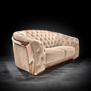 Massimo Rose Gold & Taupe 2 Pc Sofa Set By Roberto Grassie