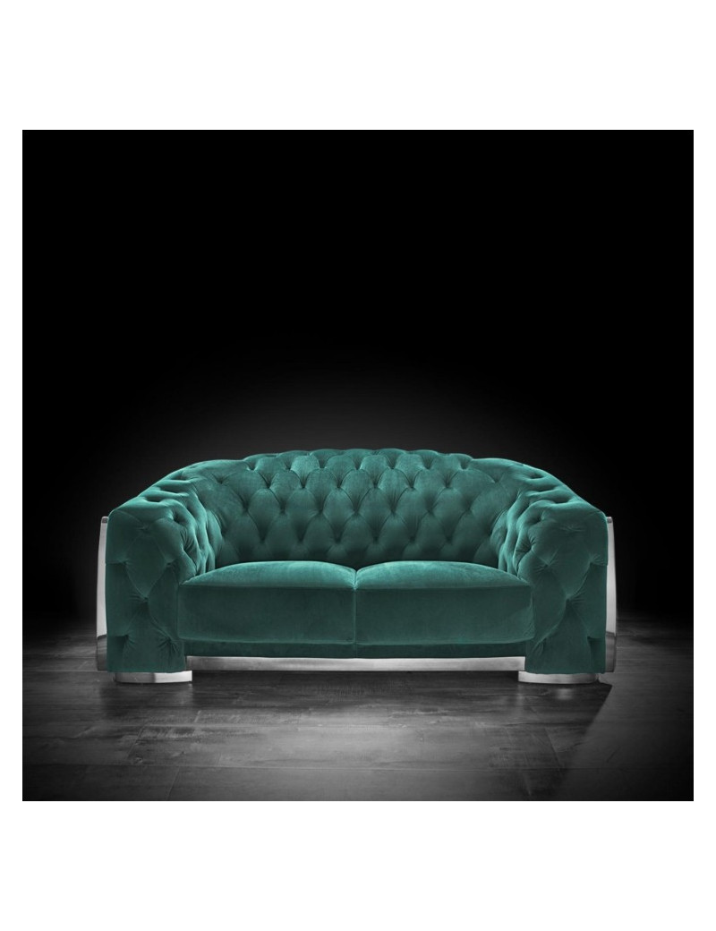 Massimo Silver 2Pc Sofa Set | Dark Green By Roberto Grassie