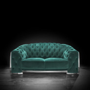 Massimo Silver 2Pc Sofa Set | Dark Green By Roberto Grassie