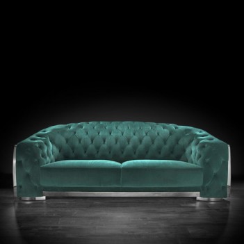 Massimo Silver 2Pc Sofa Set | Dark Green By Roberto Grassie