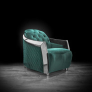 Massimo Silver 2Pc Sofa Set | Dark Green By Roberto Grassie