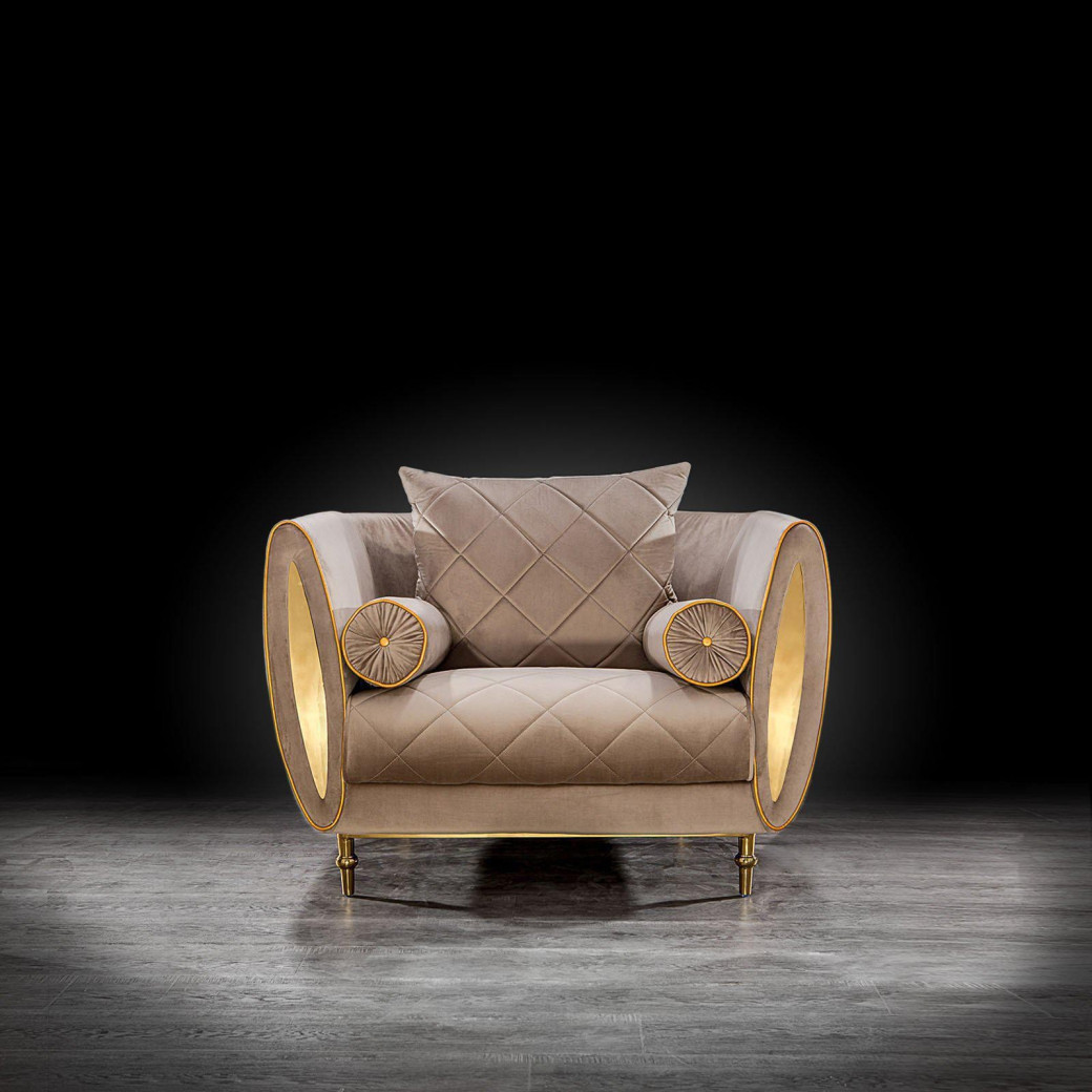 Cerchio Gold 2Pc Sofa Set | Taupe By Roberto Grassie
