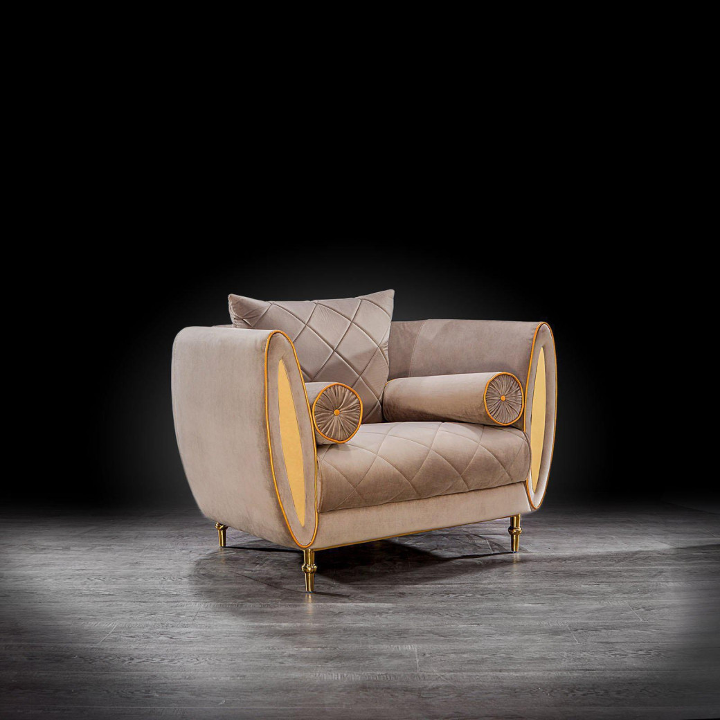 Cerchio Gold 2Pc Sofa Set | Taupe By Roberto Grassie