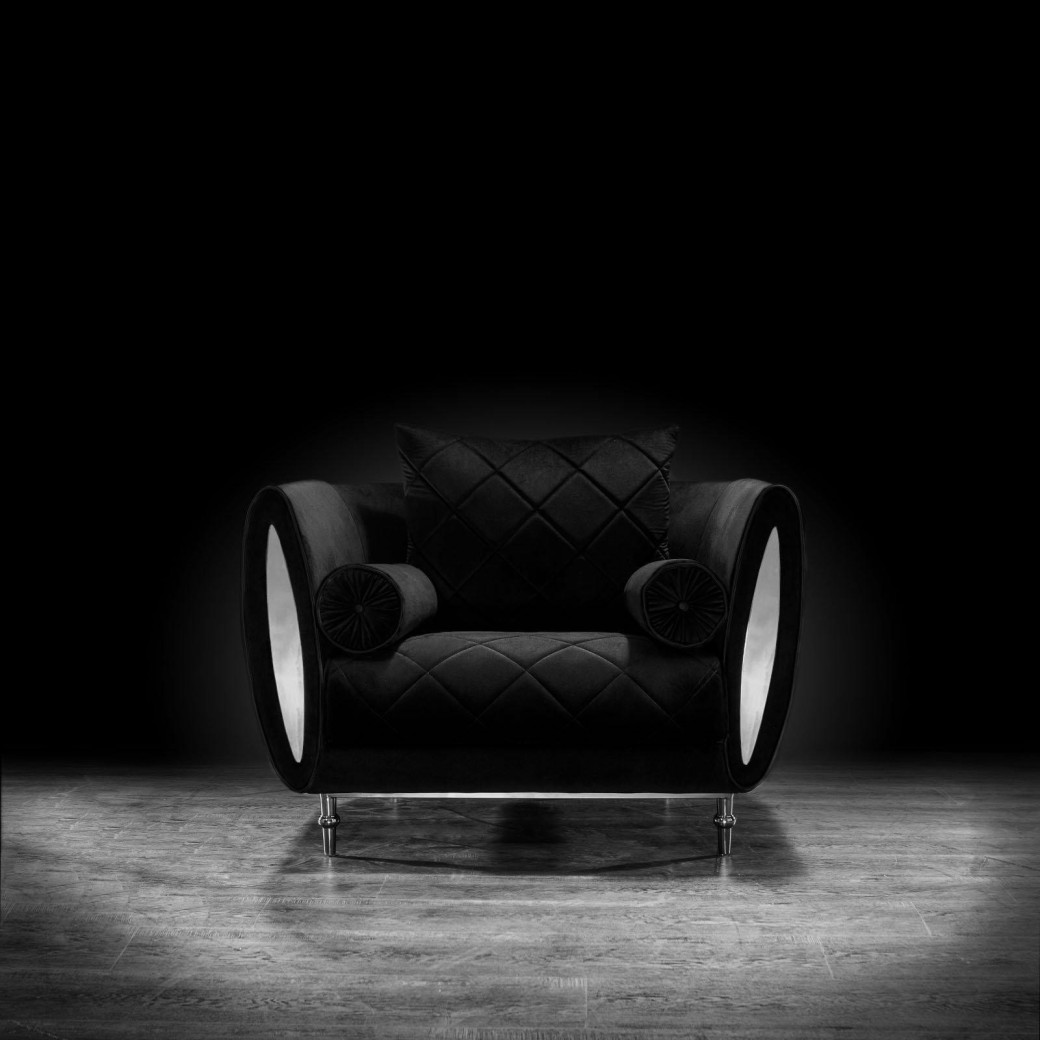 Cerchio Silver Sofa Set | Black By Roberto Grassie
