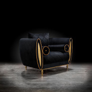 Cerchio Gold 2Pc Sofa Set | Black By Roberto Grassie