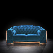 Massimo Rose Gold & Blue 2Pc Sofa Set By Roberto Grassie