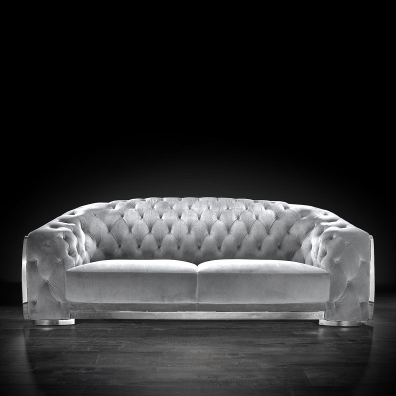Massimo Silver & Gray 2 Pc Sofa Set By Roberto Grassie