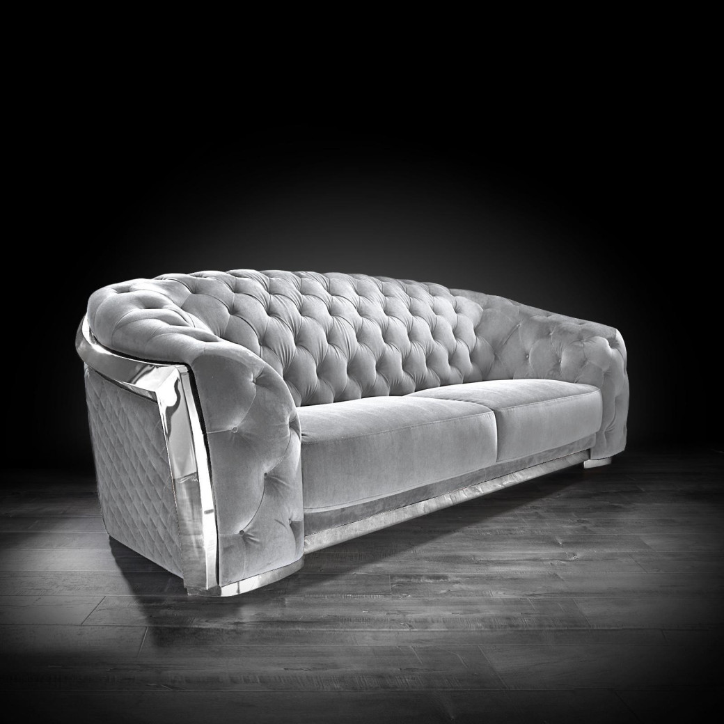 Massimo Silver & Gray 2 Pc Sofa Set By Roberto Grassie