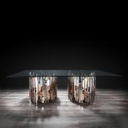 Illusion Silver Rectangular Dining Table By Roberto Grassie