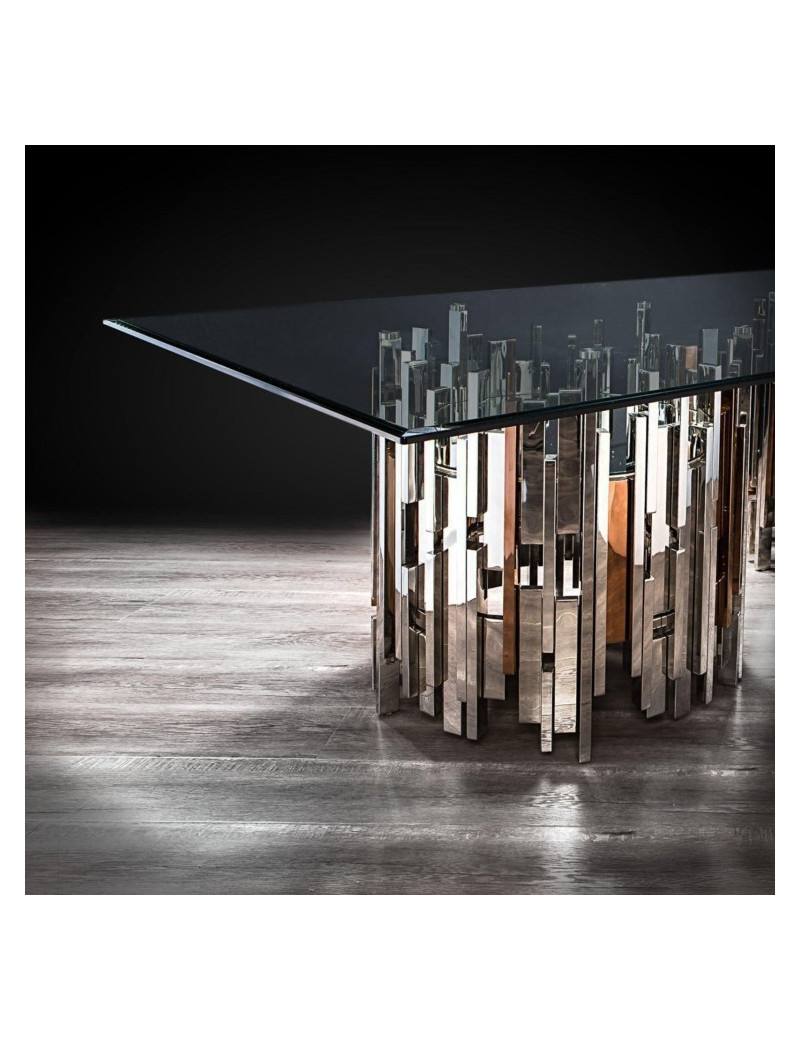 Illusion Silver Rectangular Dining Table By Roberto Grassie