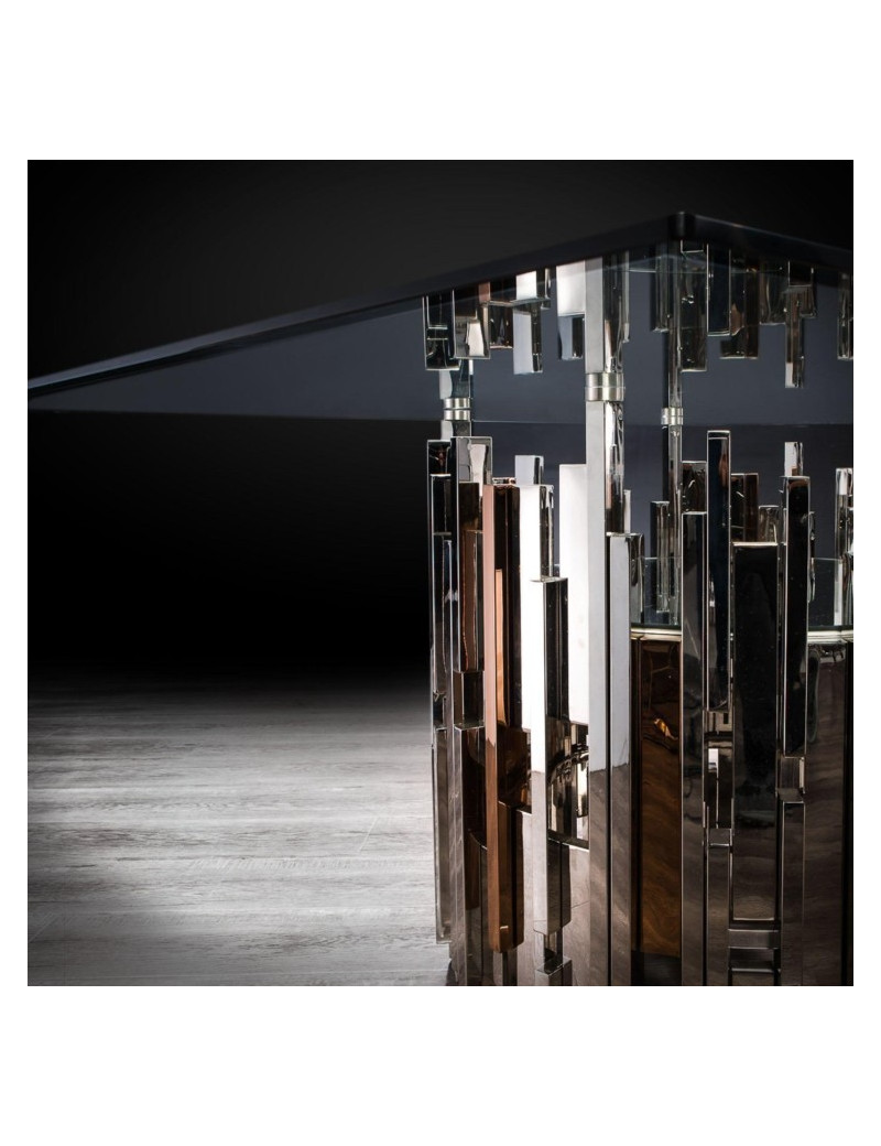 Illusion Silver Rectangular Dining Table By Roberto Grassie