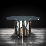 Illusion Silver Round Dining Table By Robert Grassie