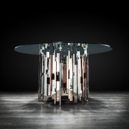 Illusion Silver Round Dining Table By Robert Grassie