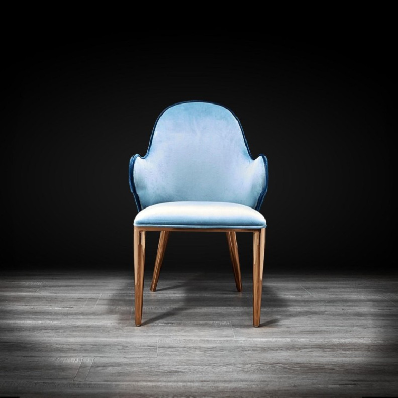 Gia Rose Gold Dining Chair By Roberto Grassie