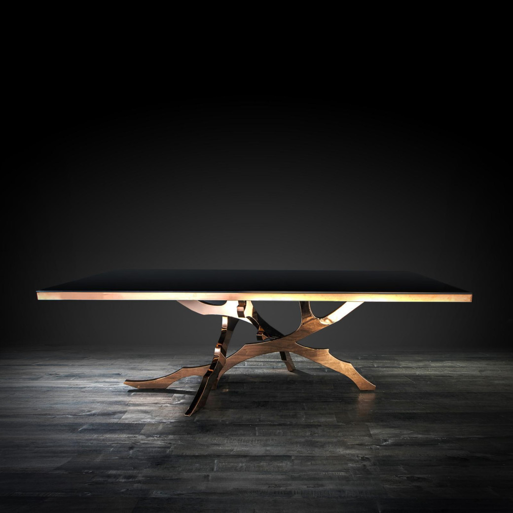 Albero Rectangular Dining Table | Gold By Roberto Grassie