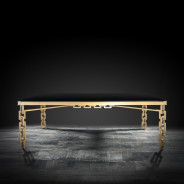 Catena Rectangular Dining Table | Champagne Gold by Roberto Grassie