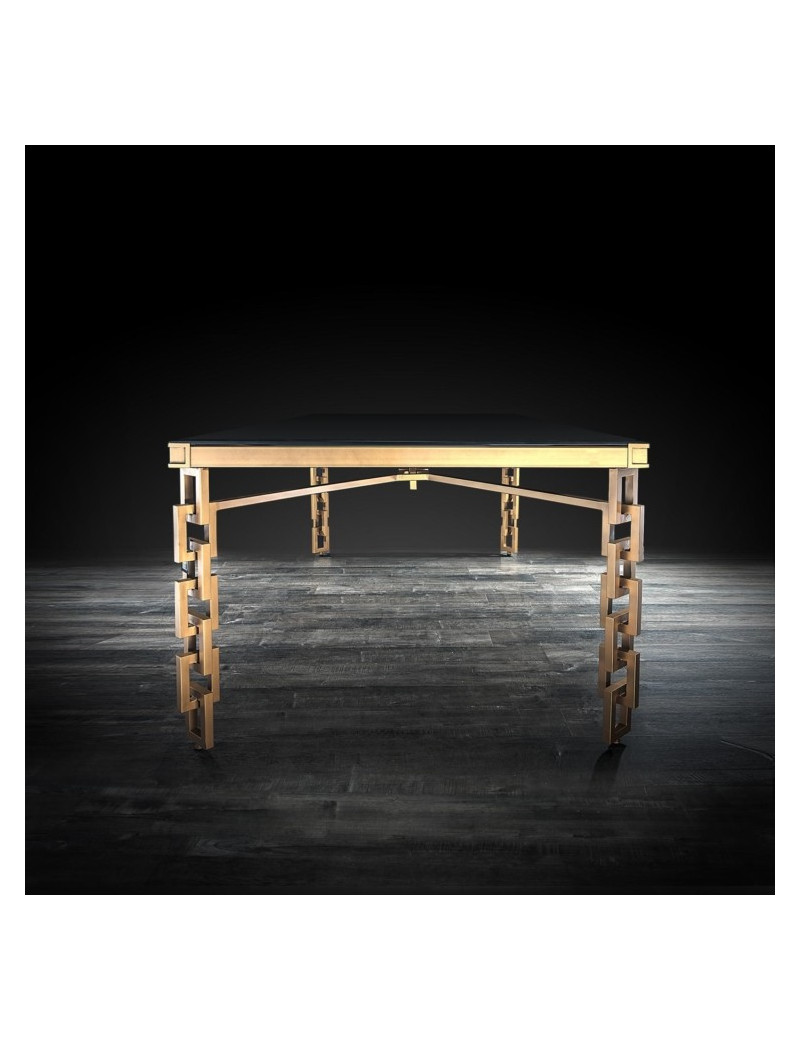 Catena Rectangular Dining Table | Champagne Gold by Roberto Grassie