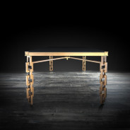 Catena Rectangular Dining Table | Champagne Gold by Roberto Grassie
